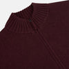 View 2 of product Burgundy Merino High Neck Zipped Cardigan