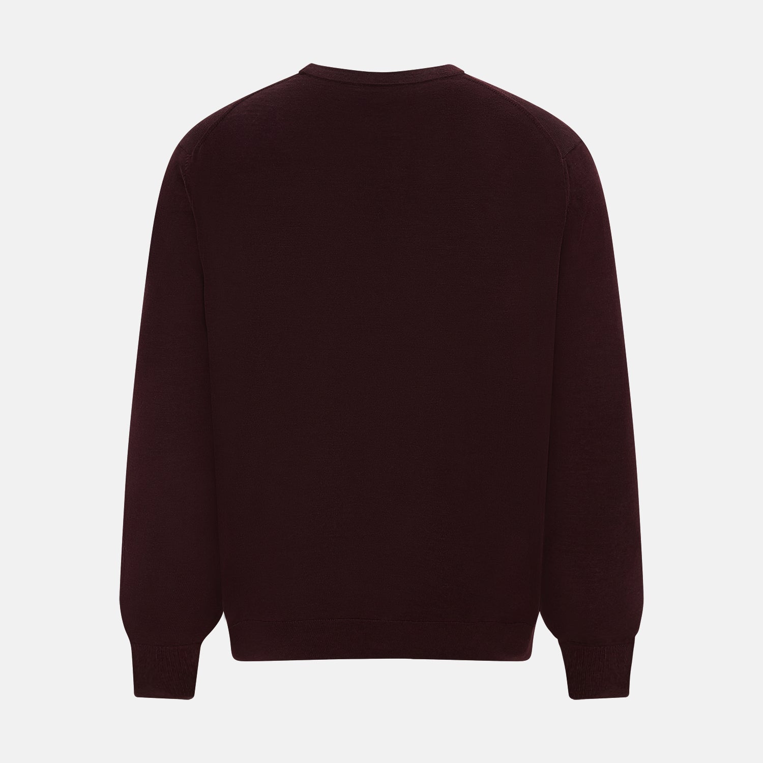 View 3 of product Burgundy Fine Merino V-Neck Cardigan