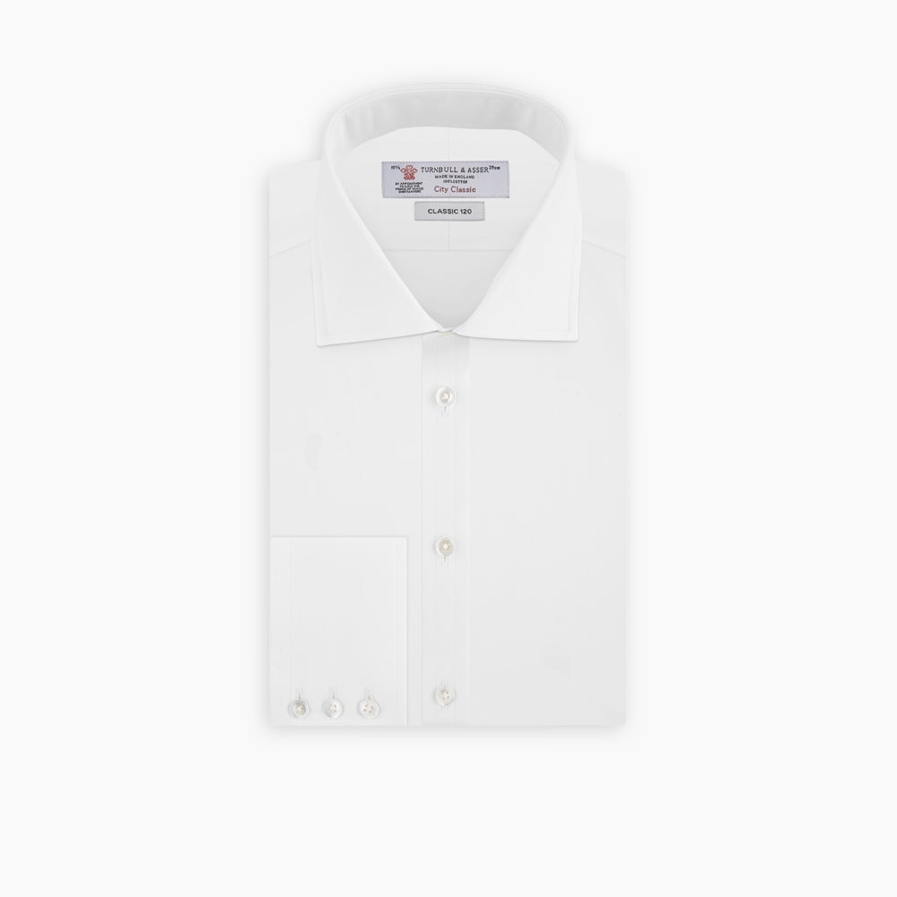 Two-Fold 120 White Shirt with Regent Collar and 3-Button Cuffs