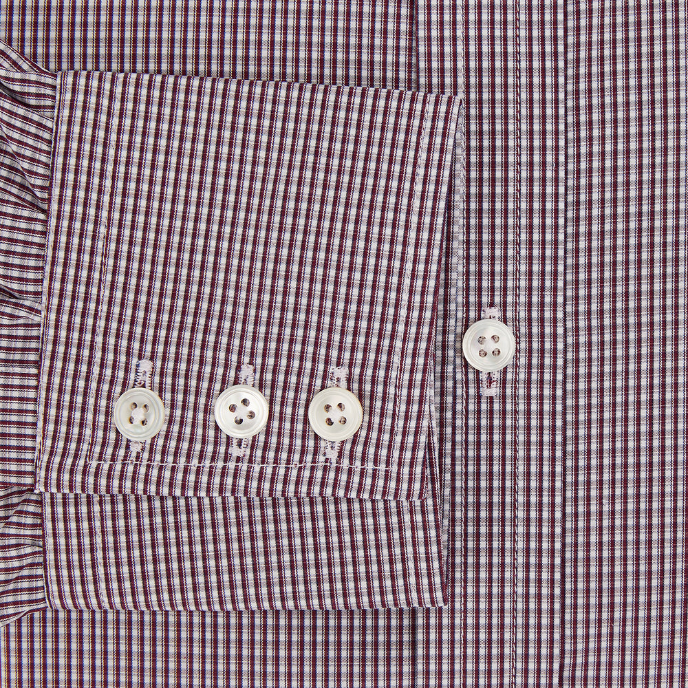 Burgundy Micro Check Mayfair Shirt