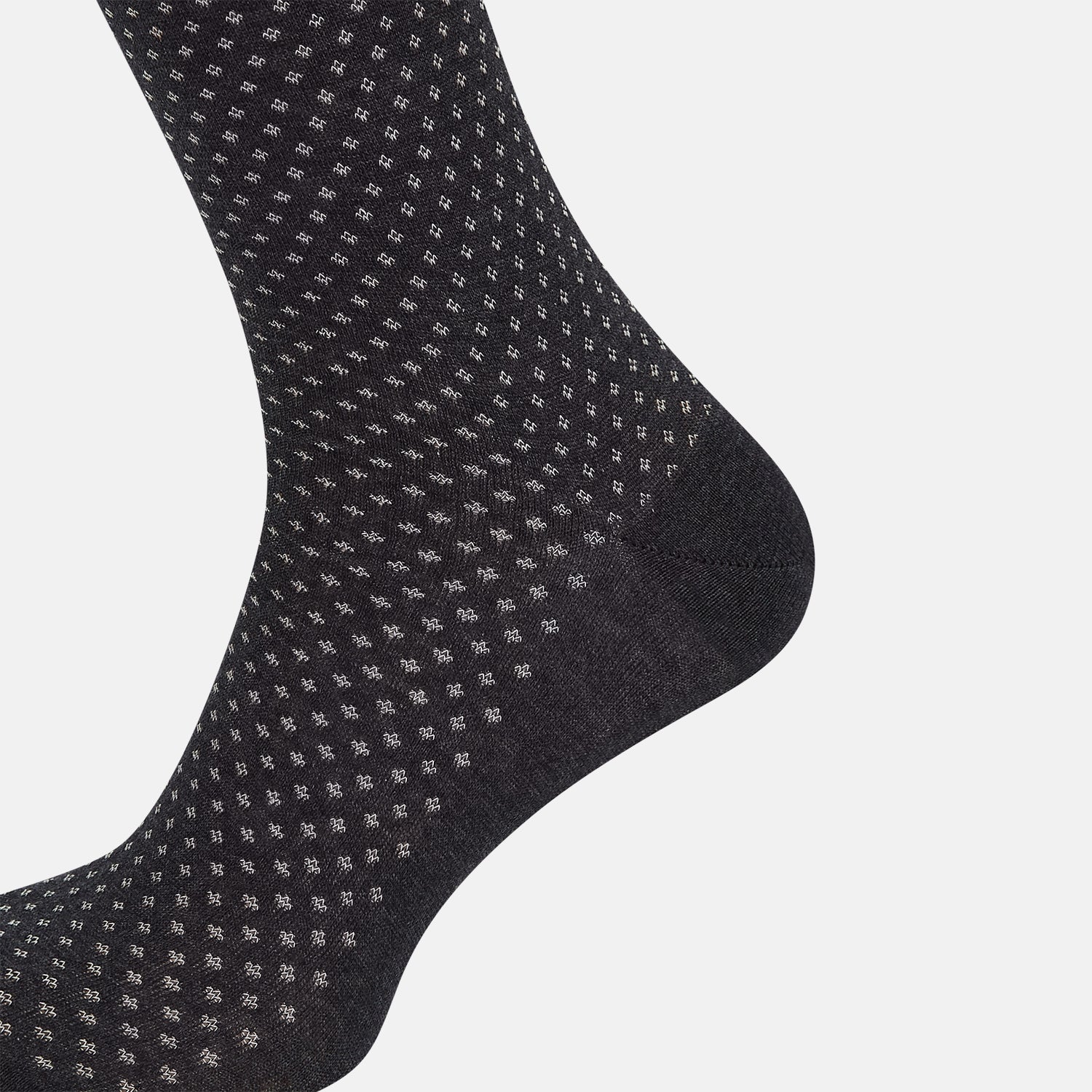 Grey Motif Long Socks
