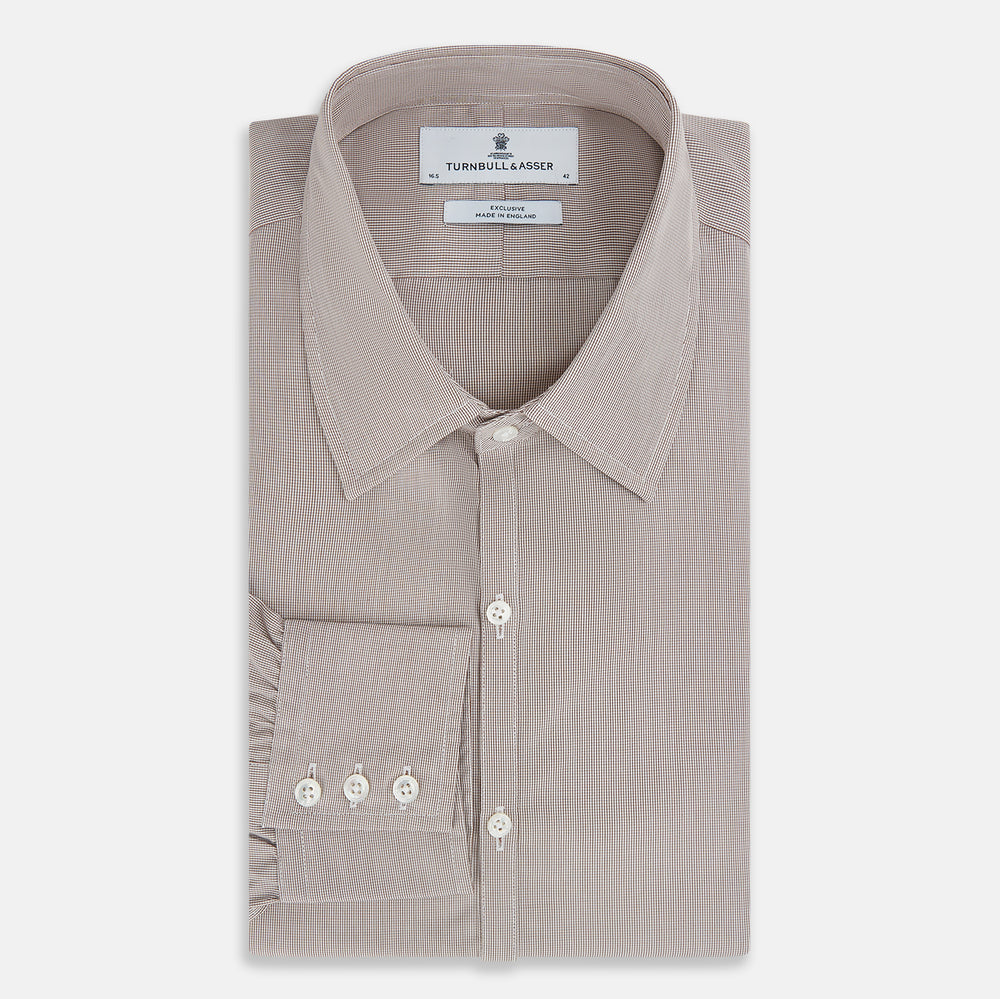 BROWN MICRO GRAPH CHECK WESTMINSTER SHIRT