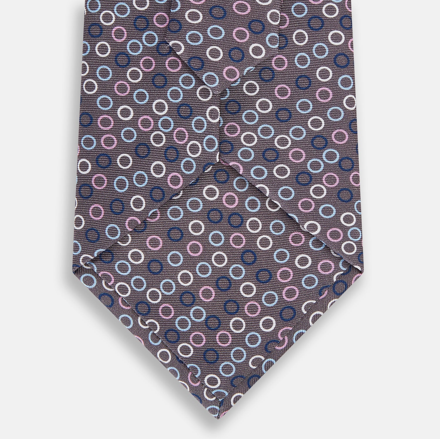 View 3 of product Purple and Blue Circle Ash Printed Silk Tie