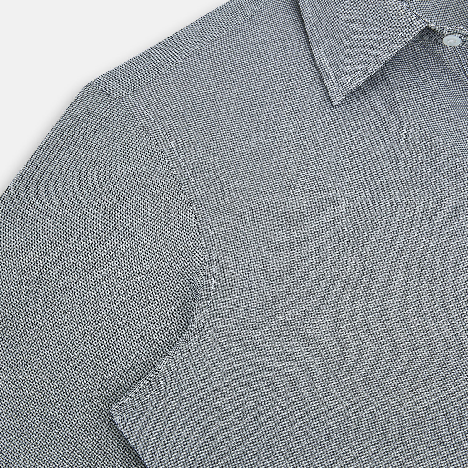 View 5 of product Grey and White Micro Check Westminster Shirt
