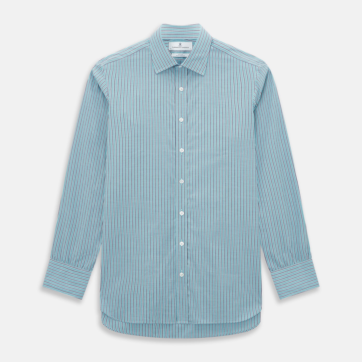 View 1 of product Turquoise Ticking Stripe Mayfair Shirt