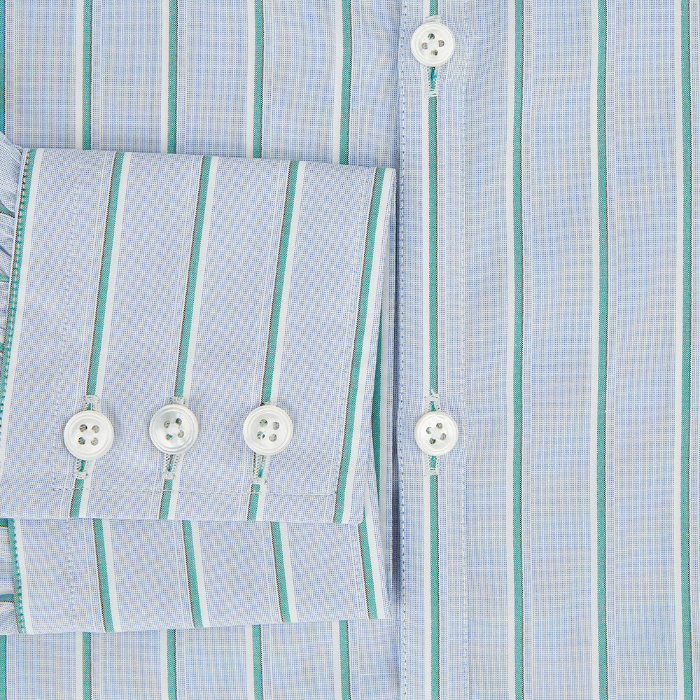 Blue and Green Multi-Stripe Westminster Shirt