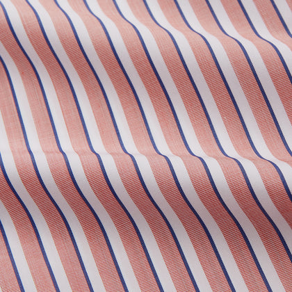 Orange and White Stripe Cotton Regular Fit Mayfair Shirt Image 1