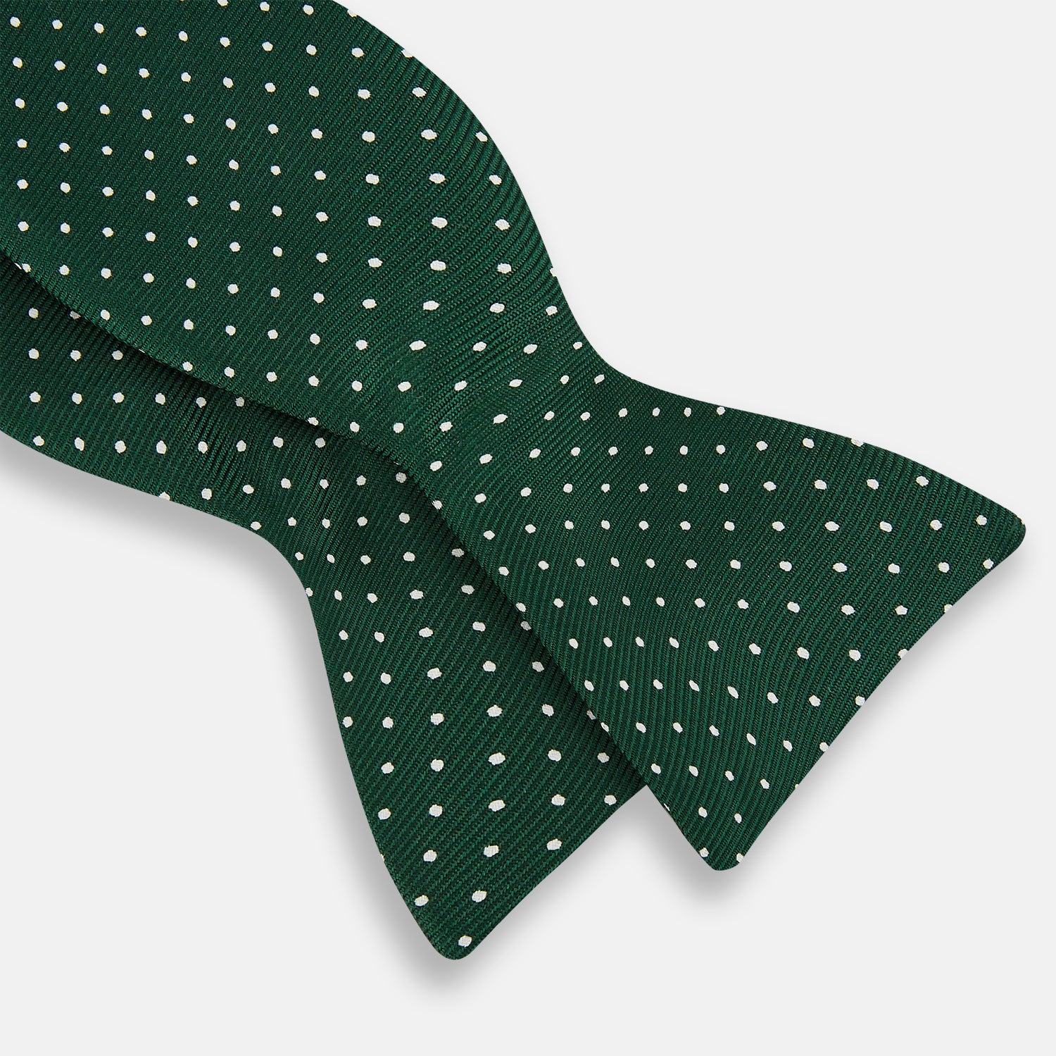 View 3 of product Racing Green and White Spot Silk Bow Tie