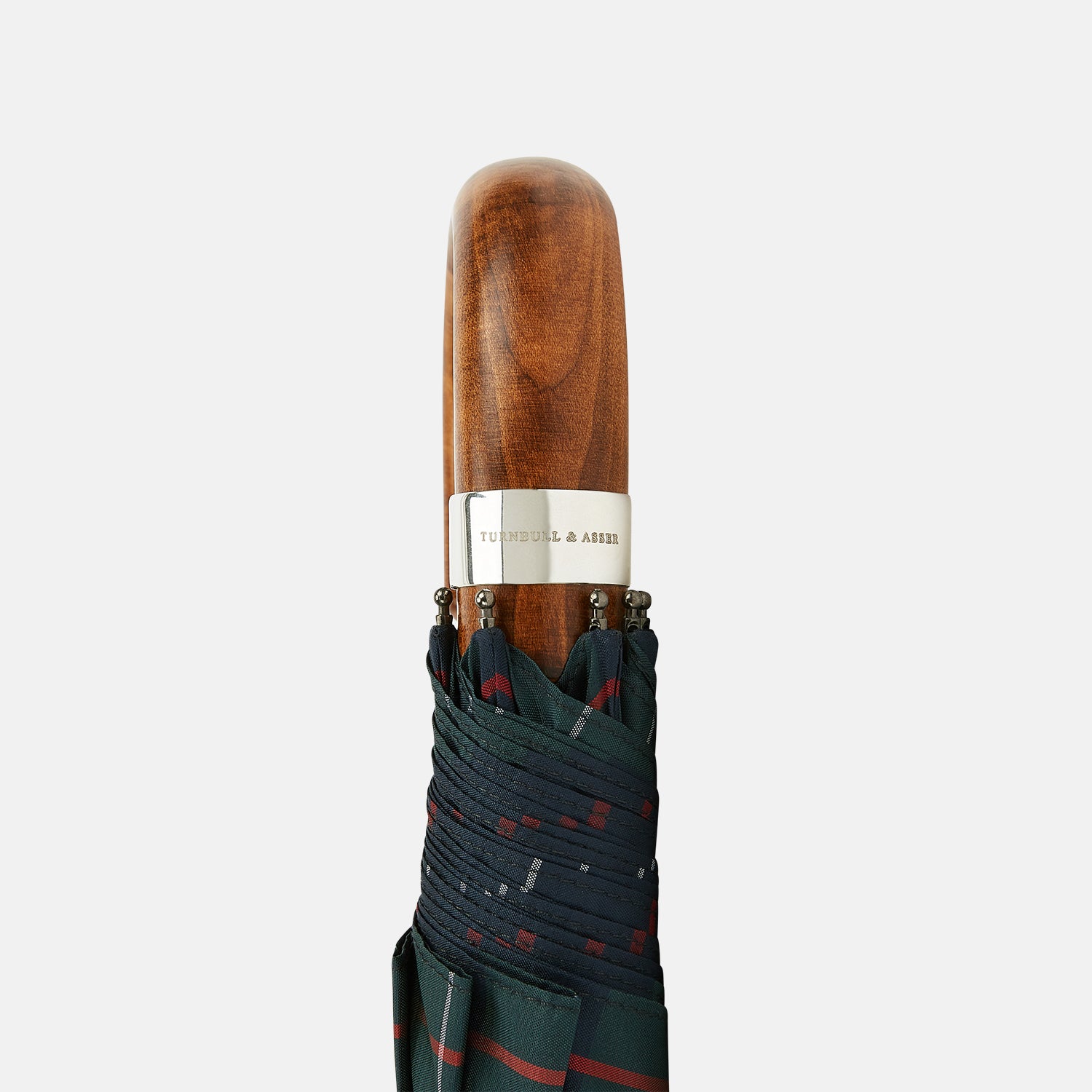 View 3 of product Colquhoun Tartan Telescopic Umbrella with Brown Maple Crook Handle