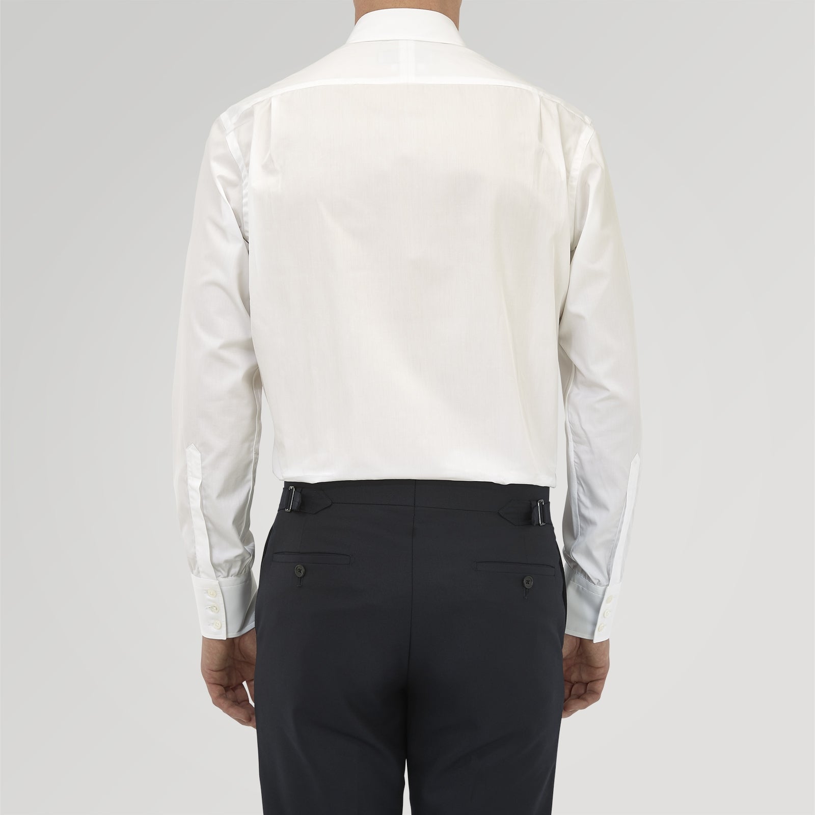 View 4 of product Tailored Fit Two-Fold 120 White Cotton Shirt with Kent Collar and Double Cuffs