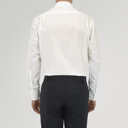 Tailored Fit Two-Fold 120 White Cotton Shirt with Kent Collar and Double Cuffs Image 3