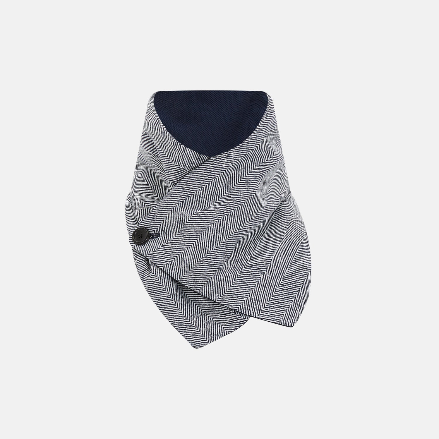 View 1 of product Navy Herringbone Silk and Linen Neck Warmer