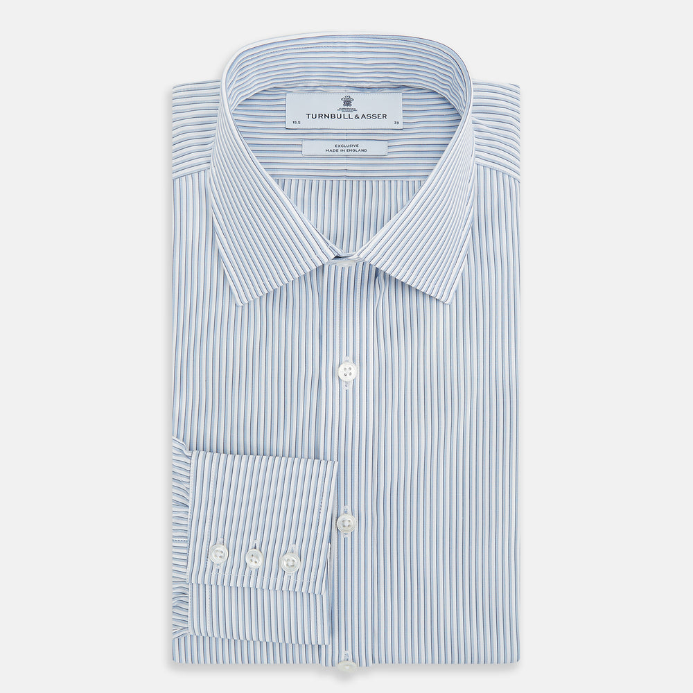 Sky Blue Shadow Pinstripe Mayfair Shirt