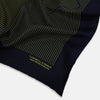 View 2 of product Navy and Yellow Stripe Silk Pocket Square
