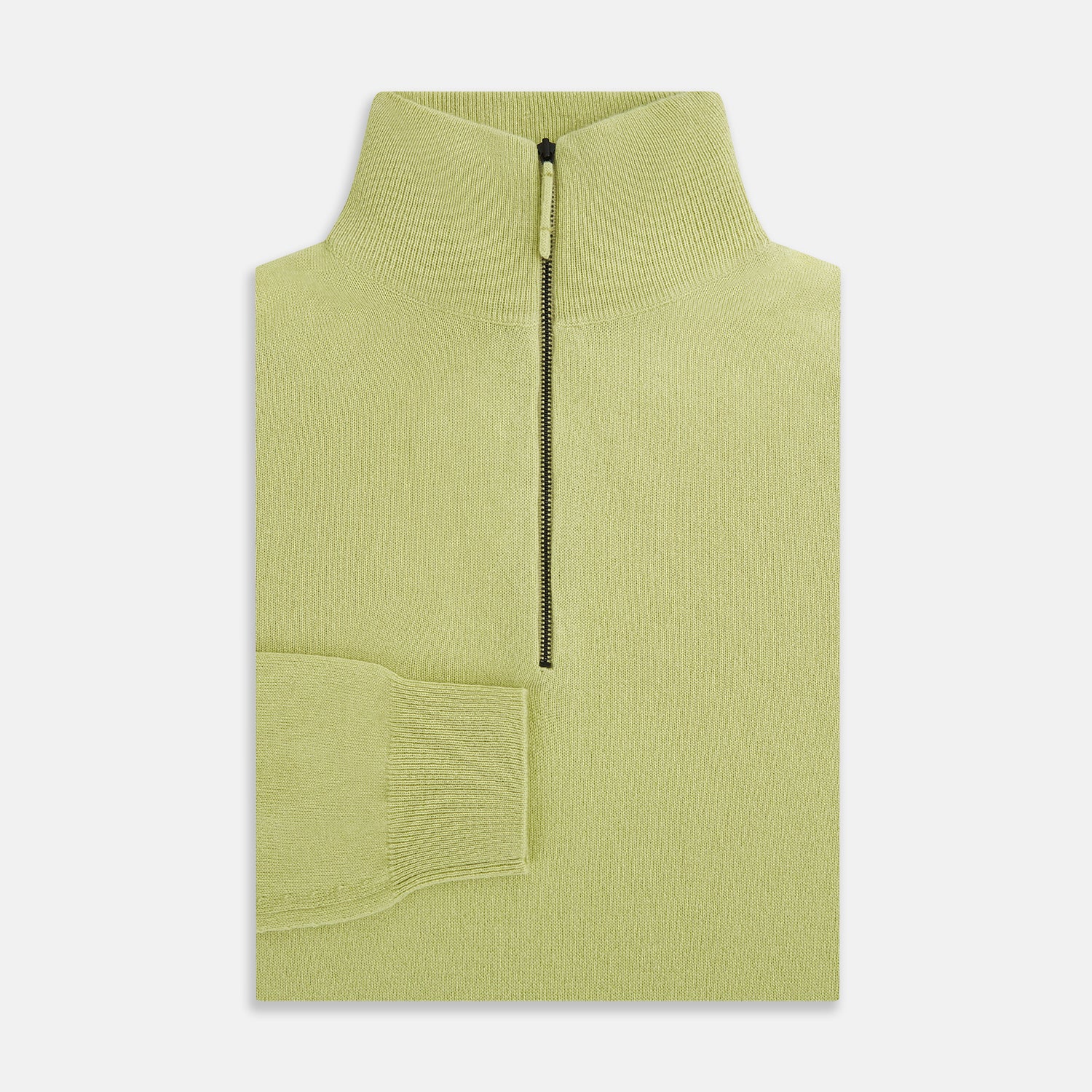 View 4 of product Melon Green Half-Zip Cashmere Jumper