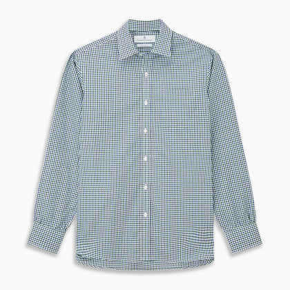 Green and Blue Cotton Multi Check Weekend Fit Finch Shirt Image 5