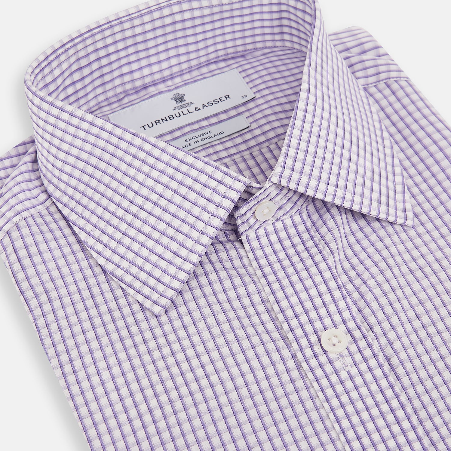 View 2 of product Purple Micro Shadow Check Mayfair Shirt