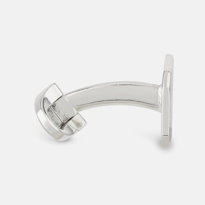 Navy Checkered Rectangular Enamel Cufflinks