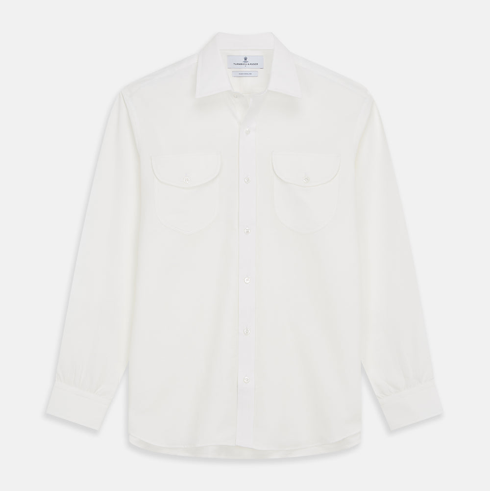 White Cotton Weekend Fit Langston Shirt