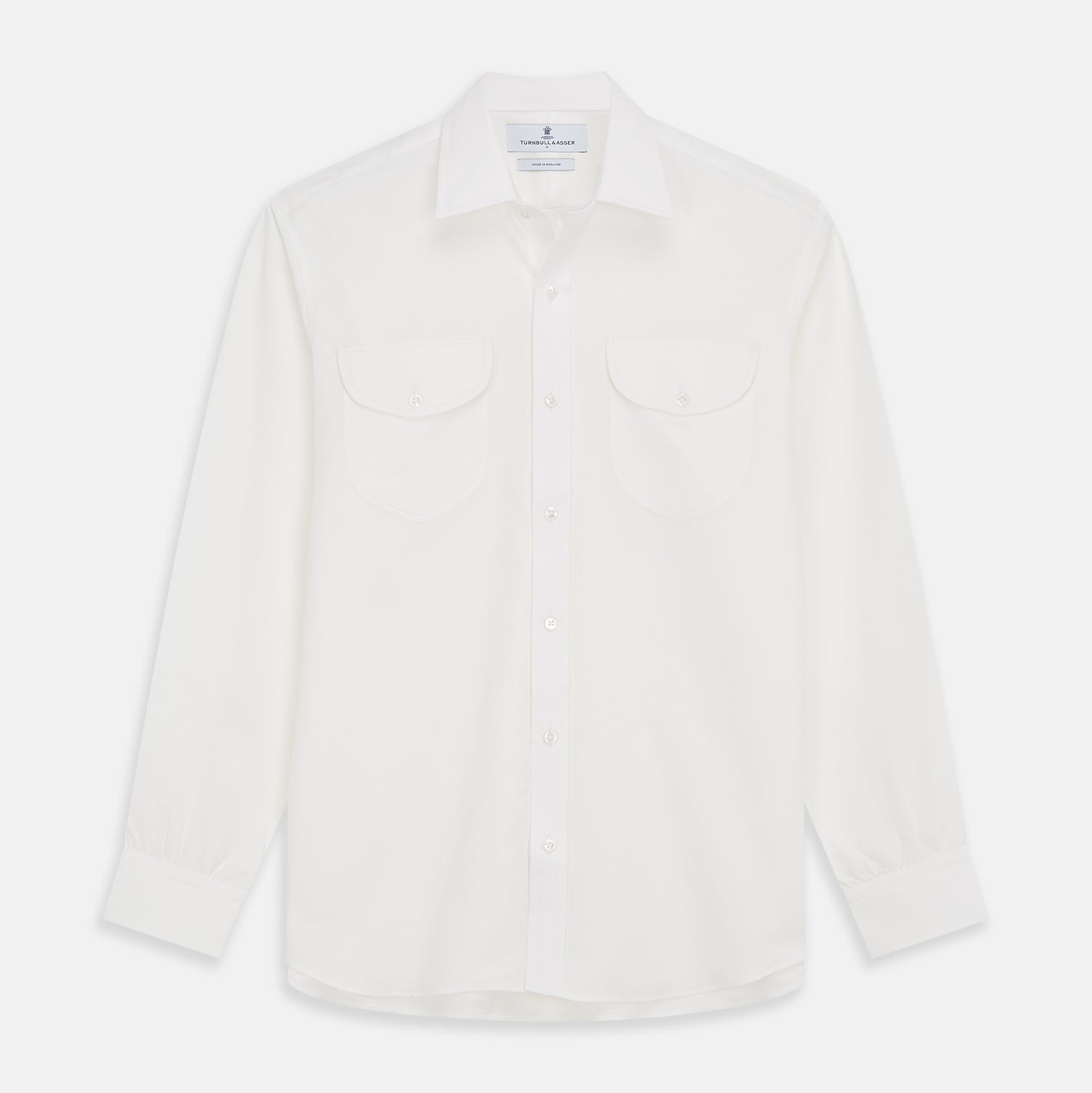 View 1 of product White Cotton Weekend Fit Langston Shirt