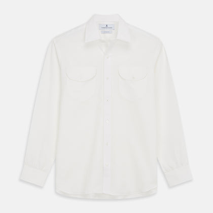 White Cotton Weekend Fit Langston Shirt