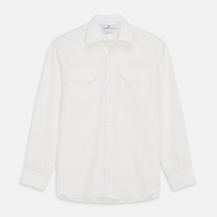 White Cotton Weekend Fit Langston Shirt