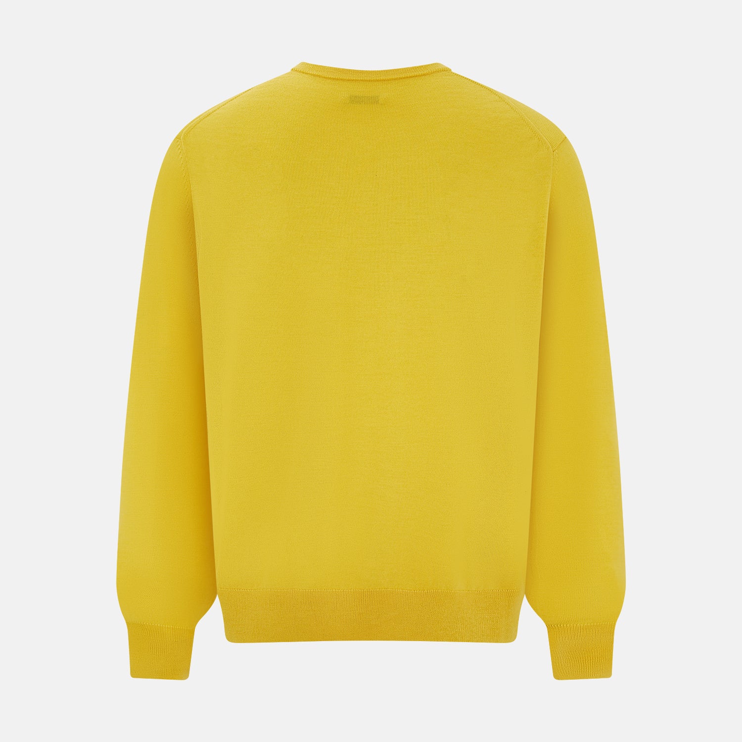 View 3 of product Canary Yellow Fine Merino V-Neck Jumper