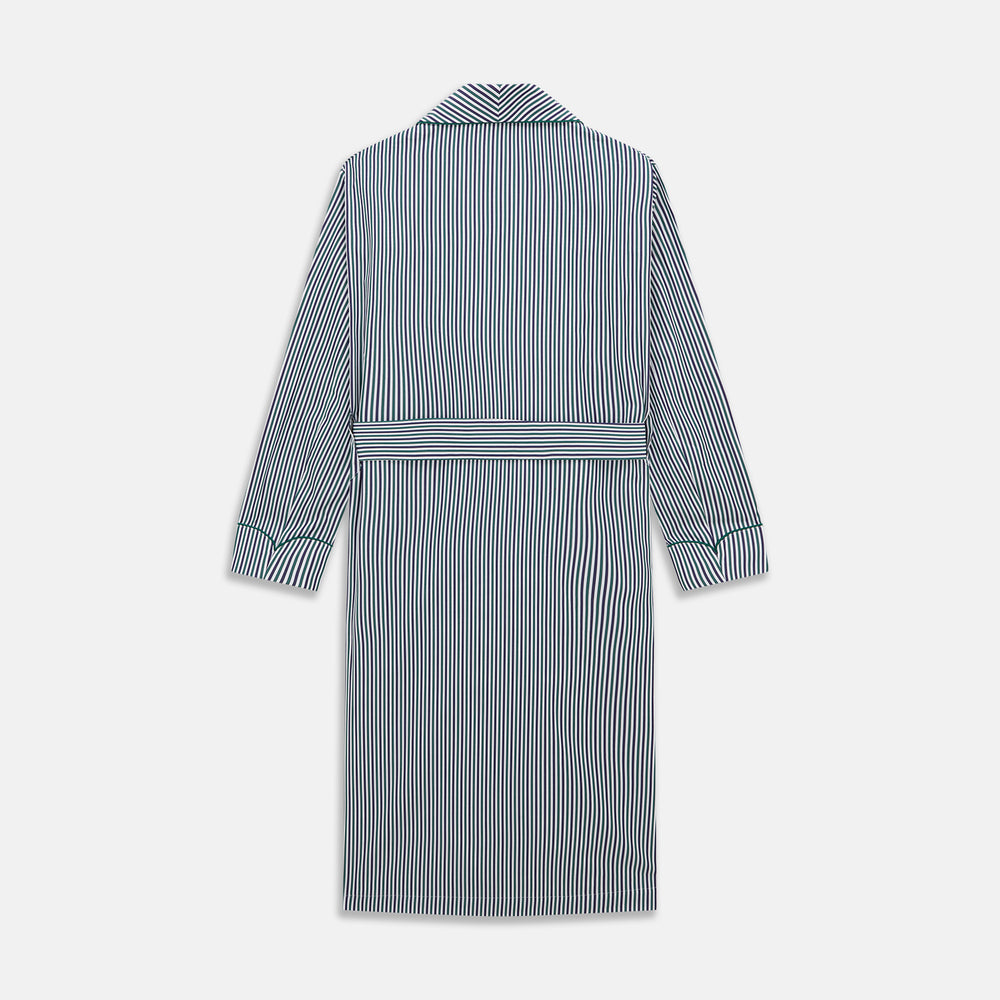 Green and Blue Stripe Cotton Arnold Gown
