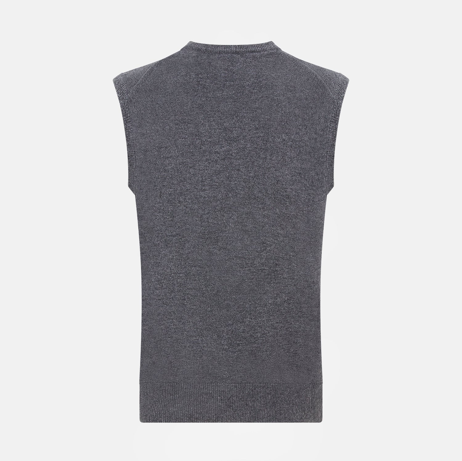 View 3 of product Slate Grey Melange V-neck Cashmere Vest
