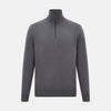 View 1 of product Grey Half-Zip Cashmere Jumper