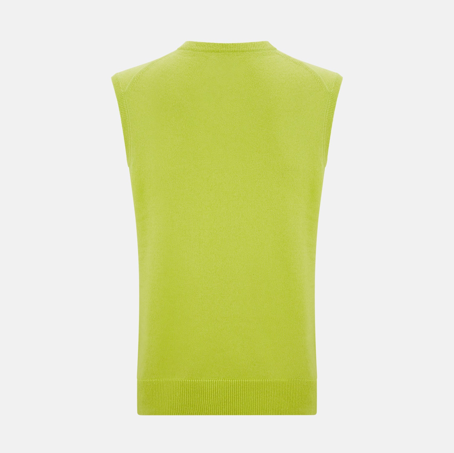 View 3 of product Lemon Green Cashmere V-Neck Vest