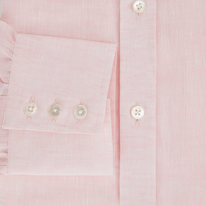 Pale Pink Linen Mayfair Shirt Image 3