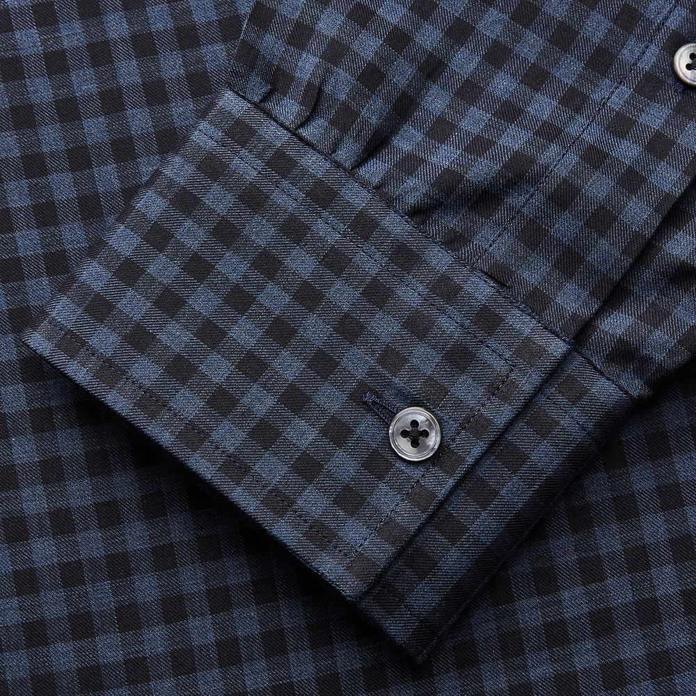 Navy Check Cotton Weekend Fit Blake Shirt