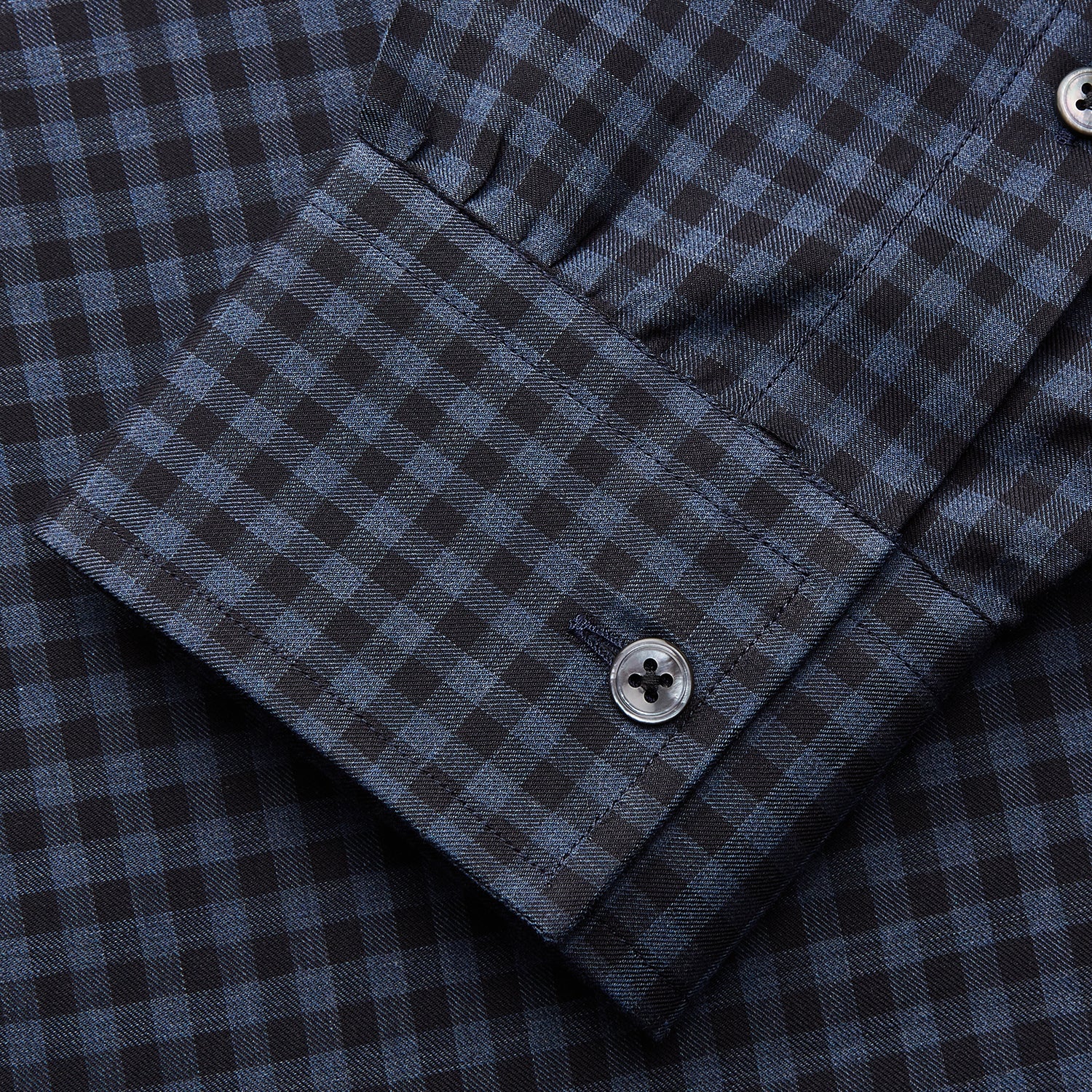 View 4 of product Navy Check Cotton Weekend Fit Blake Shirt