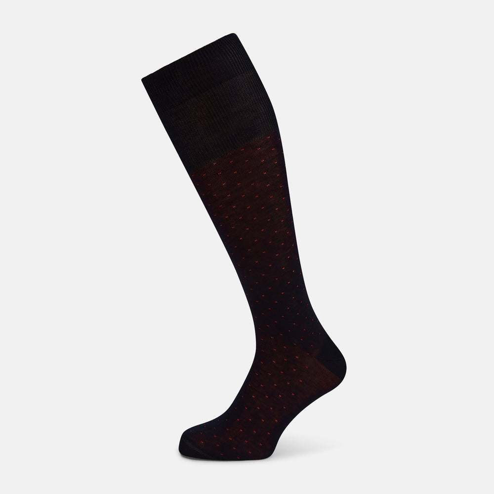Navy/Red Polka Dot Long Socks
