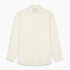 Tailored Fit Cream Cotton Shirt with Kent Collar and 3-Button Cuffs