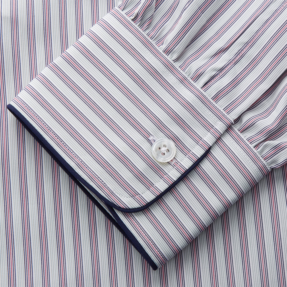 Red and Blue Multi Stripe Cotton Sussex Nightshirt