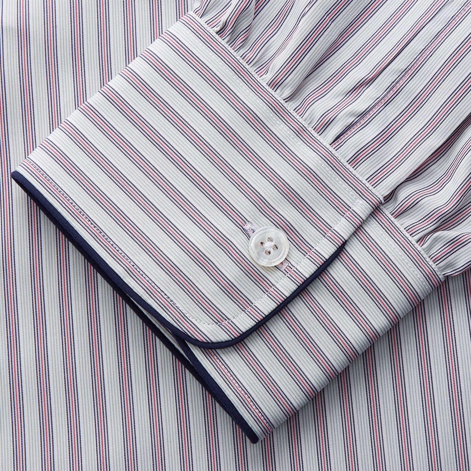 View 3 of product Red and Blue Multi Stripe Cotton Sussex Nightshirt