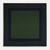 Navy and Kelly Green Dot Silk Pocket Square