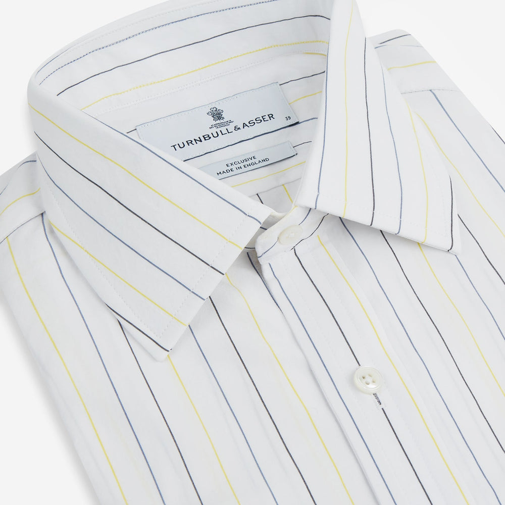 Navy and Yellow Wide Pinstripe Mayfair Shirt