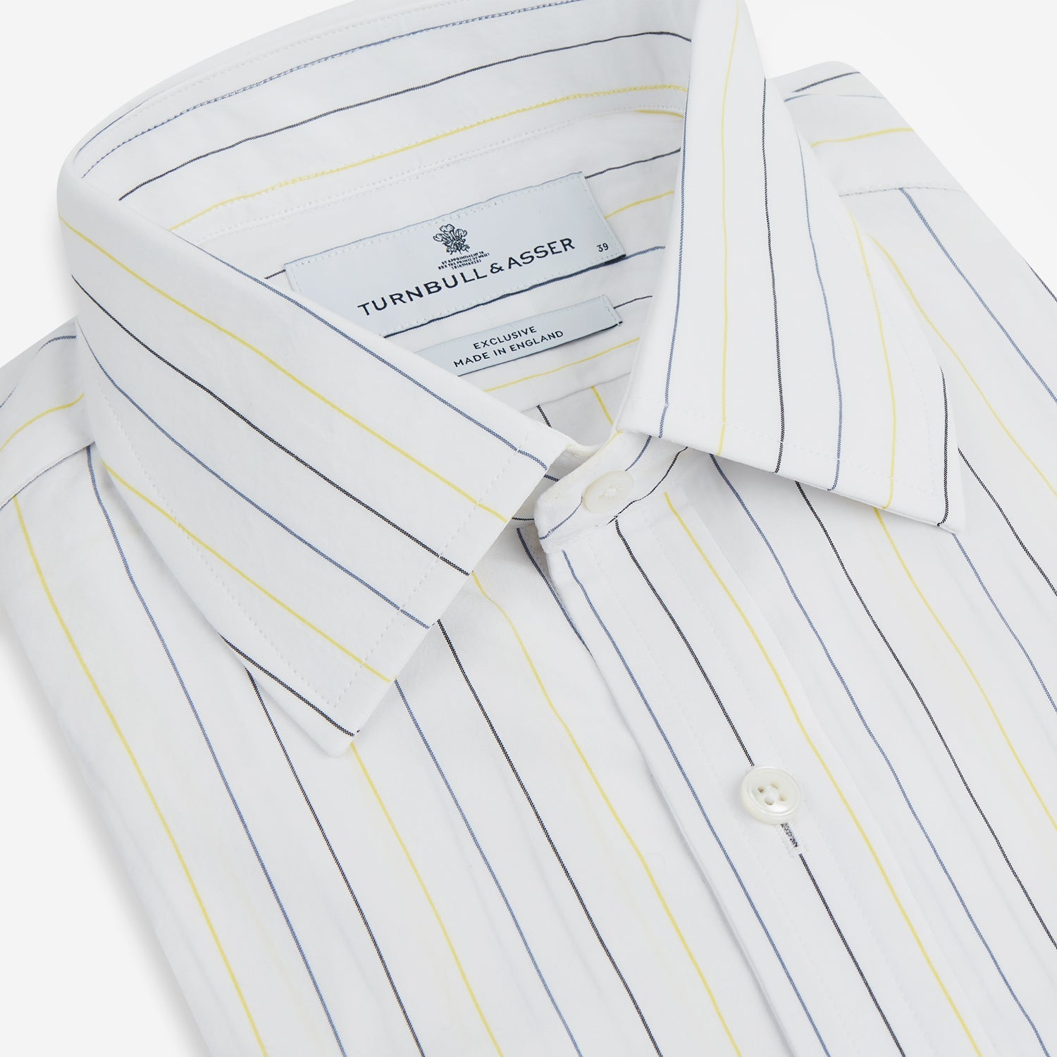 View 2 of product Navy and Yellow Wide Pinstripe Mayfair Shirt