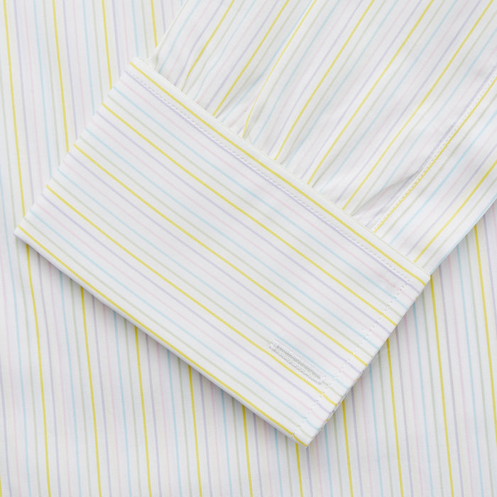 Yellow Multi Stripe Cotton Regular Fit Whitby Shirt Image 2