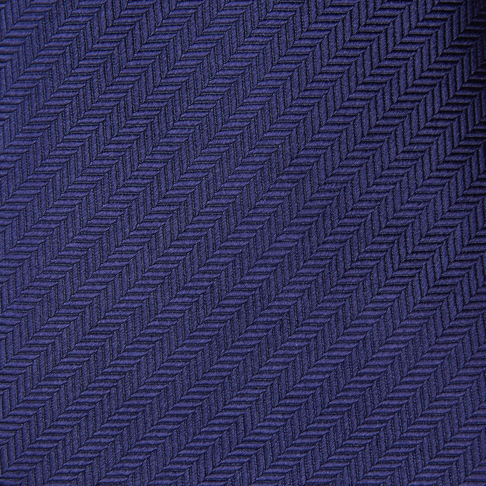 PLAIN HERRINGBONE NAVY TIE