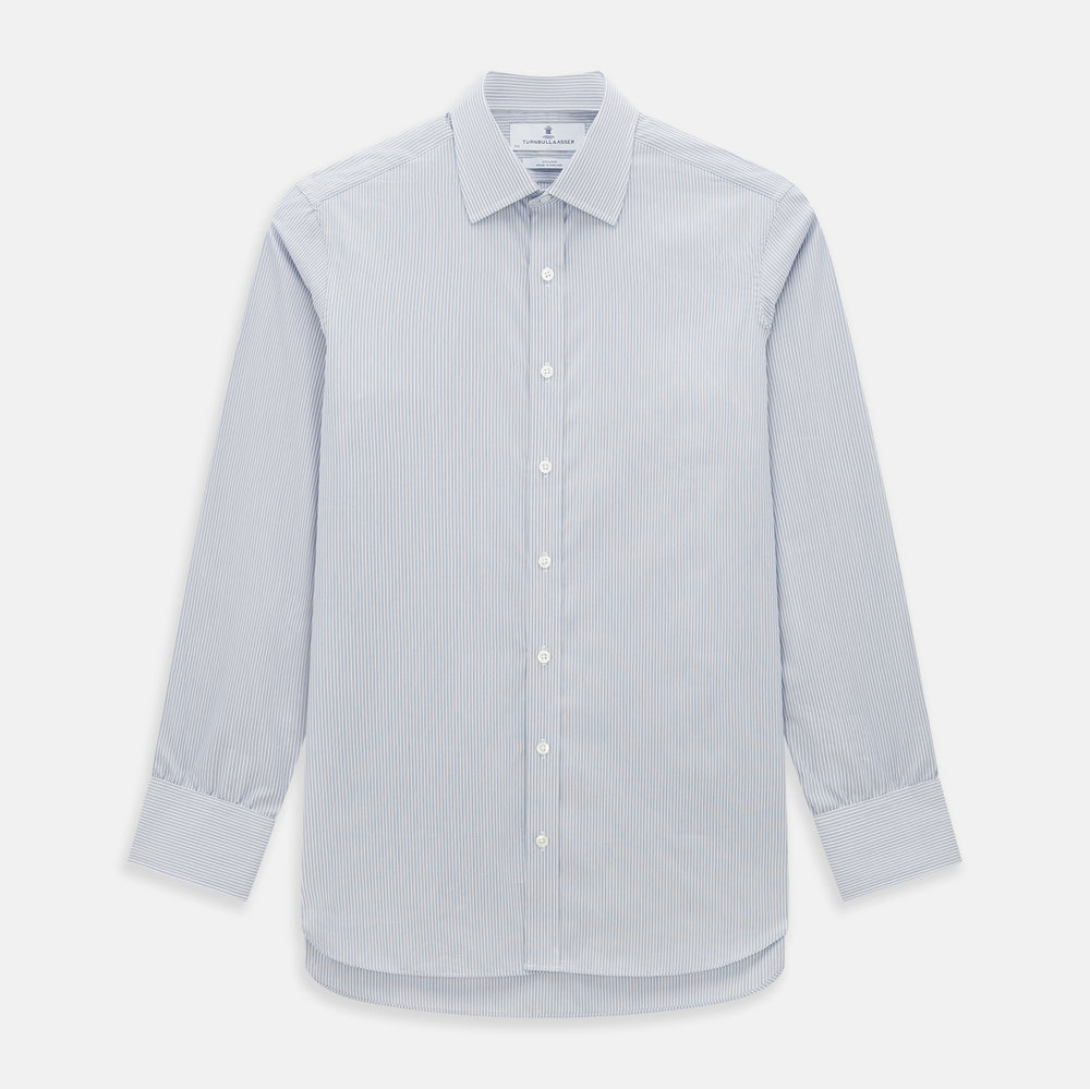 Blue and Brown Ticking Stripe Mayfair Shirt