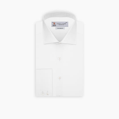 Tailored Fit Two-Fold 120 White Cotton Shirt with Kent Collar and 2-Button Cuffs Image 2