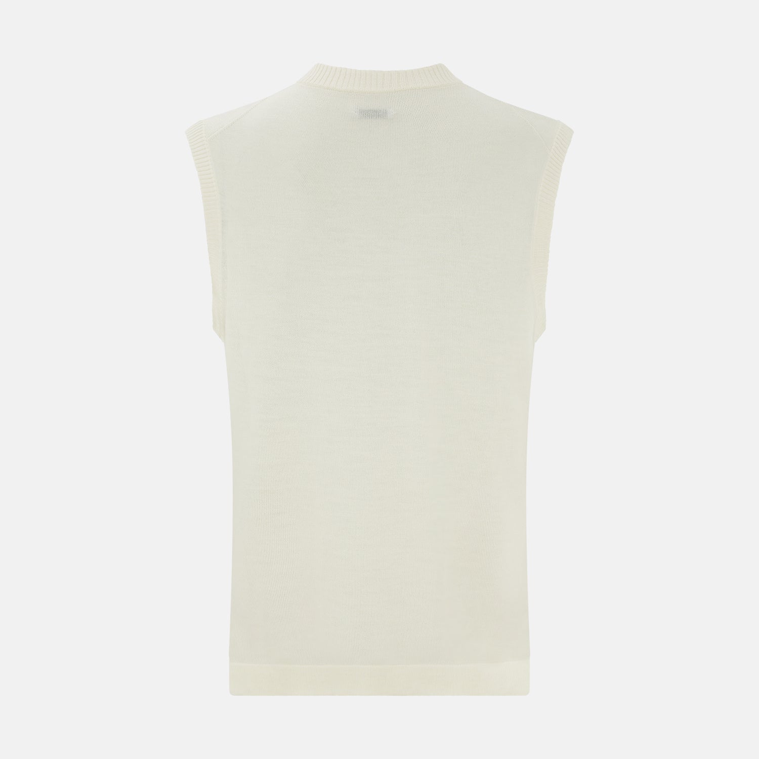 View 3 of product Cream Fine Merino V-Neck Vest