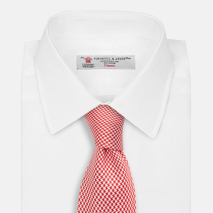 Red Houndstooth Silk Tie Image 1