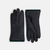 View 1 of product Navy/Forest Green Cashmere-Lined Hairsheep Leather Gloves