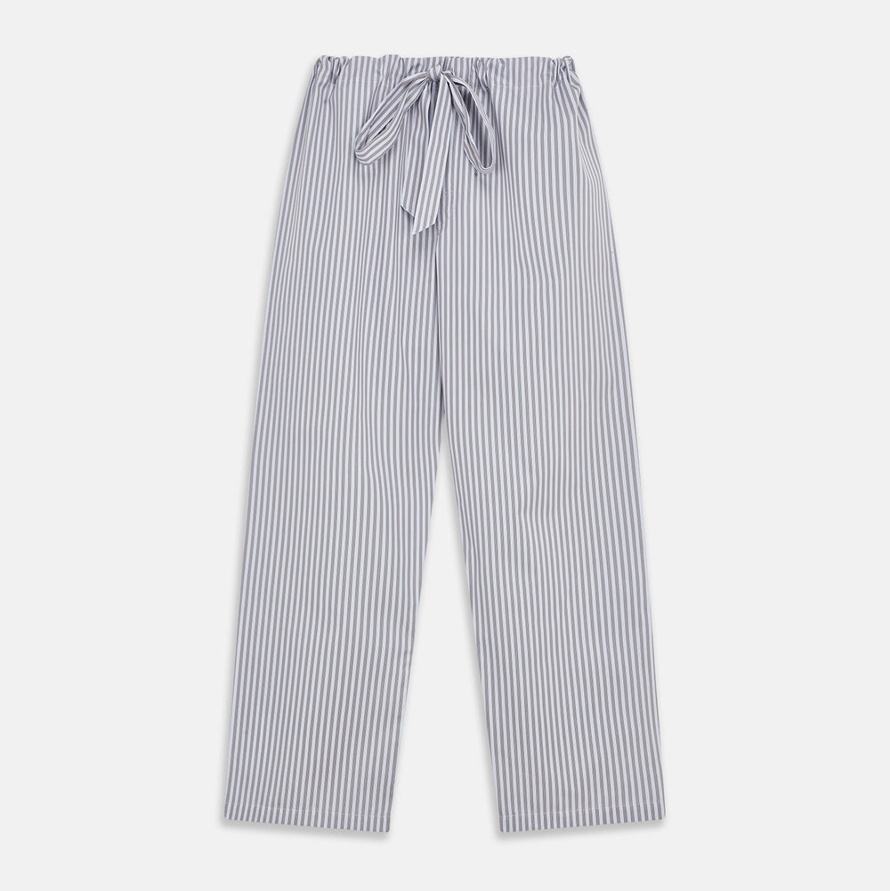 Pale Blue Multi Stripe Cotton Quin Pyjamas
