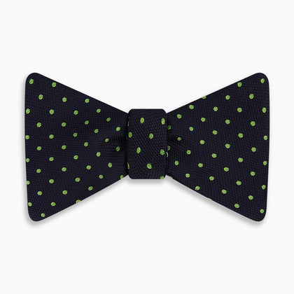 Lime Green and Navy Micro Dot Silk Bow Tie Image 3